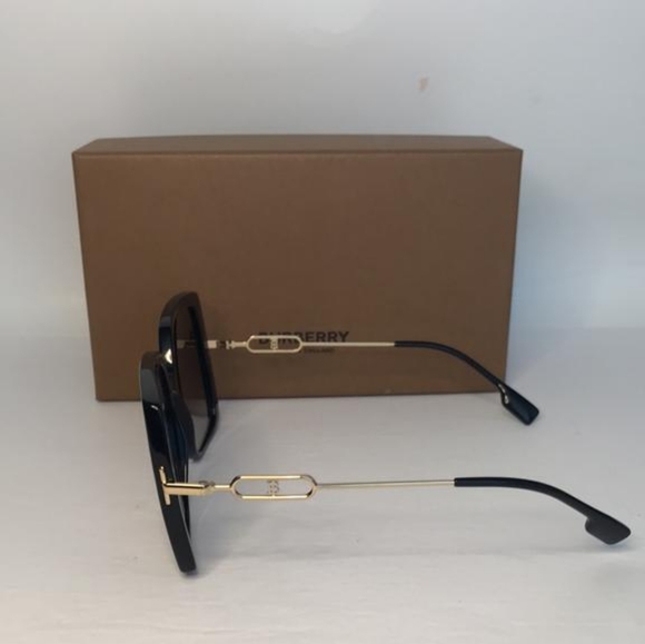 Authentic New Burberry BE4332-30018G 57 Luna Sunglasses Black Frame Grey Lens - Picture 6 of 12